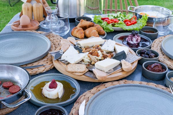 Rich breakfast table